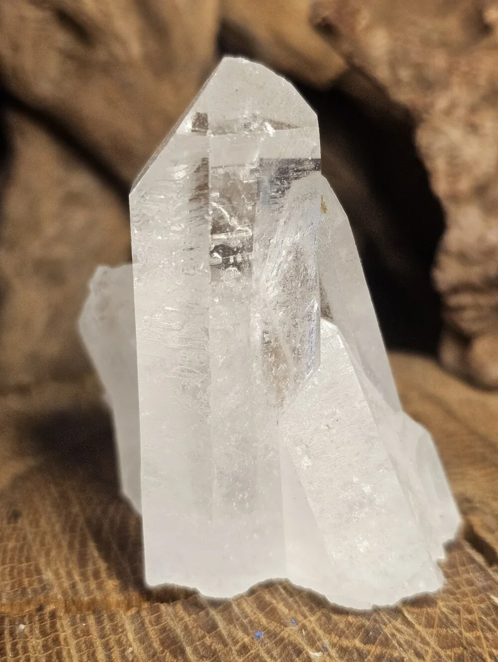 Rare Brazilian Rainbowy Clear Quartz Crystal Cluster - Translucent White Crystal